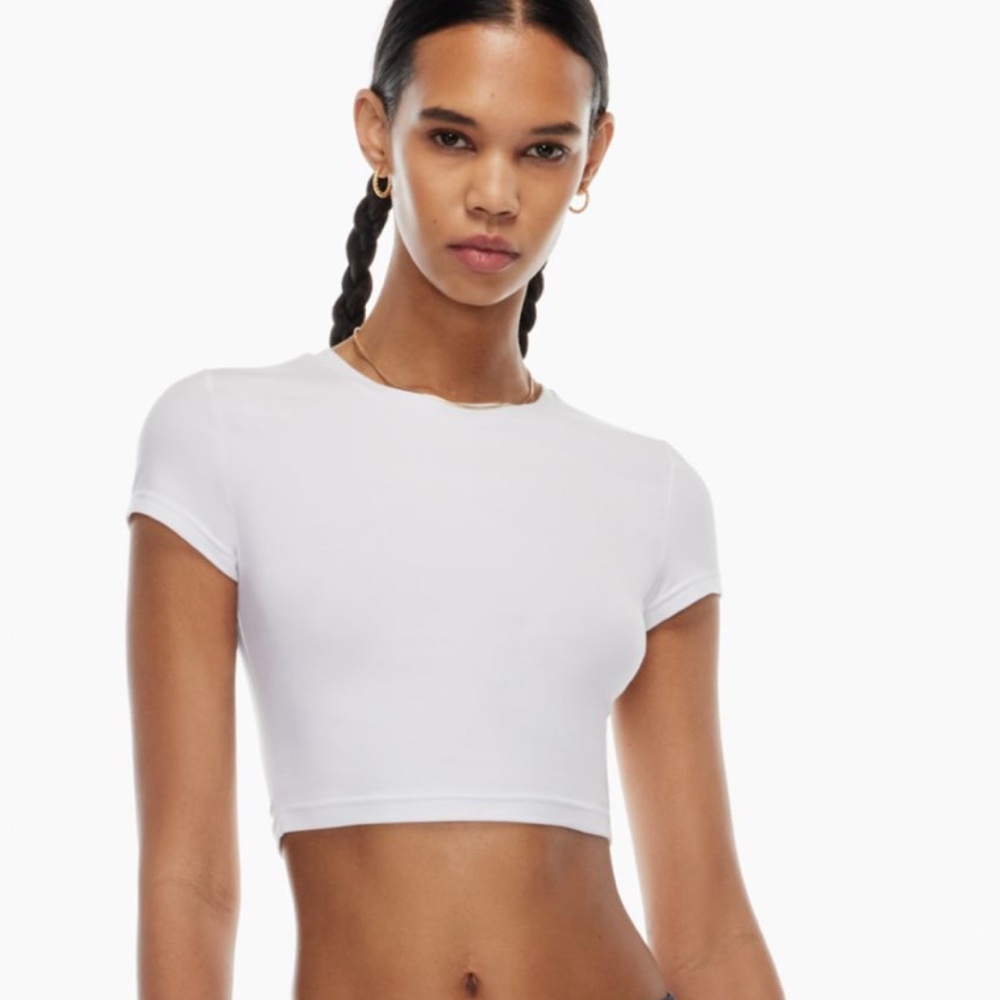 Aritzia White Crop T-Shirt